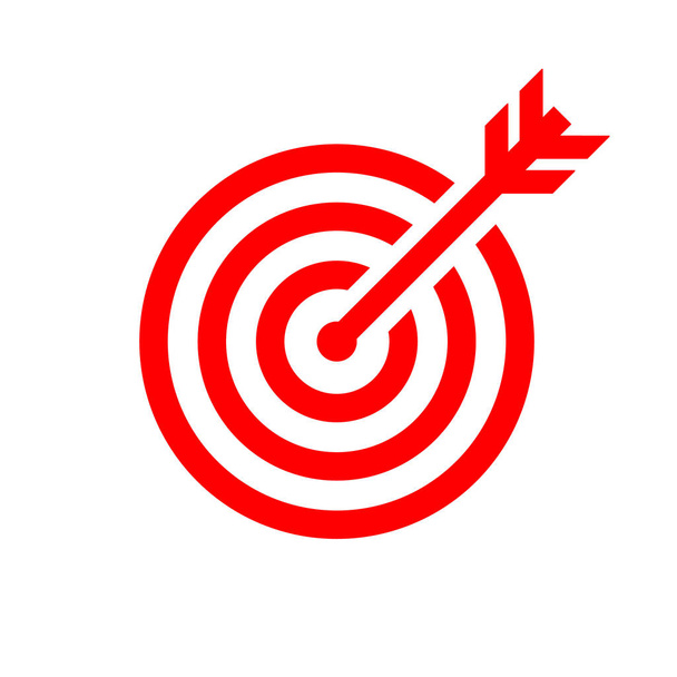 Ilustración vectorial del objetivo rojo sobre fondo blanco
 - Vector, imagen