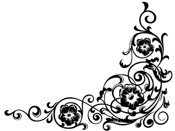 Floral ornament. Swirling decorative element - Vector, Image