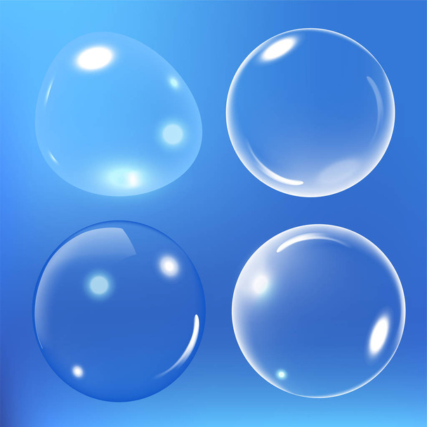 Bubbles under water vector illustration on blue background - Vector, Imagen
