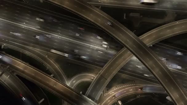 night light moscow city traffic ring road aerial - Metraje, vídeo