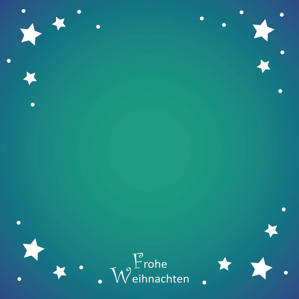 Merry Christmas turquoise background with white stars - Vector, Image