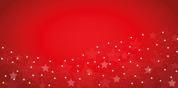 Χριστούγεννα και Ευτυχισμένο το νέο έτος κόκκινο φόντο με λευκά αστέρια - Διάνυσμα, εικόνα