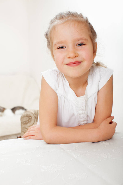 Portrait happy little girl. Smiling child - Foto, Imagen
