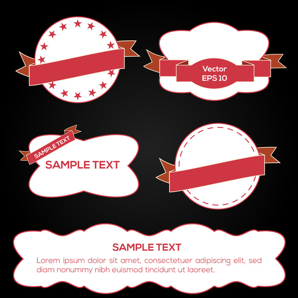 Set of vector ribbons and labels - Vector, Image