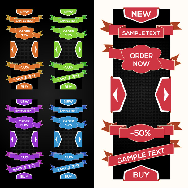 Collection of vector sale ribbons, stickers, tabs - Vector, Image