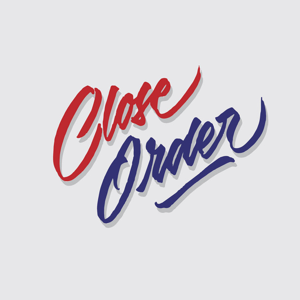 close order hand lettering typography sales and marketing shop store signage poster - Vector, Image
