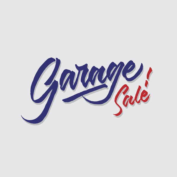 garázs eladó kezét a betűk tipográfia értékesítési és marketing bolt üzlet signage poszter - Vektor, kép
