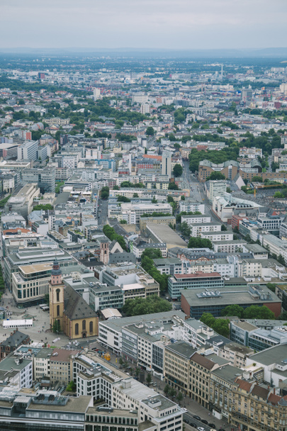 aerial view of cityscape with buildings in Frankfurt, Germany  - Photo, Image