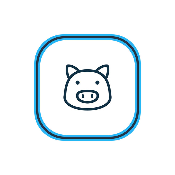 illustration of pig icon line. Beautiful fauna element also can be used as pork icon element. - Foto, immagini