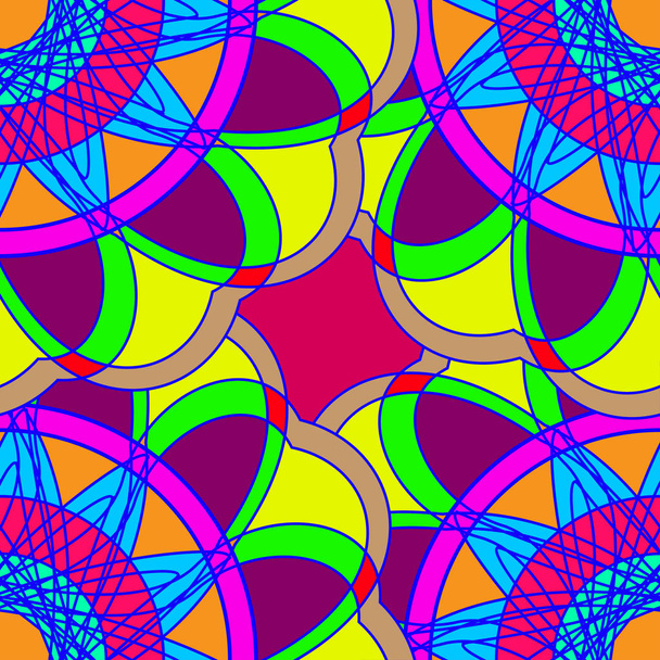 Geometric fractal mandala seamless pattern for background or design work. - Vector, Image
