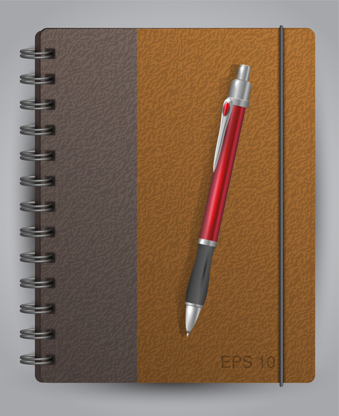 Vector diary with classic pen - Vector, Image