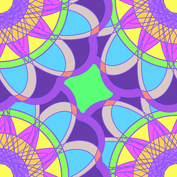 Γεωμετρικών fractal μάνταλα άνευ ραφής μοτίβο για το φόντο ή σχέδιο εργασίας. - Διάνυσμα, εικόνα