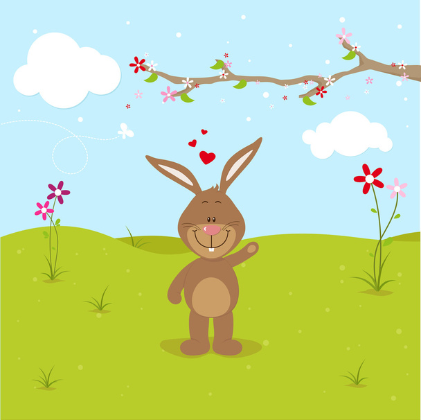 Lovely bunny in love - Vektor, kép