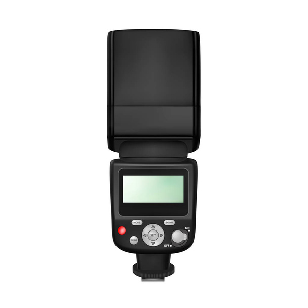 Flash for SLR camera in vector on white background. - Vector, Image
