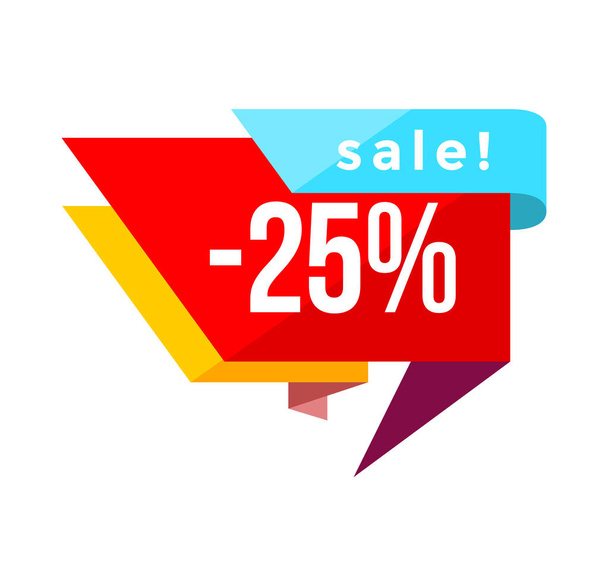 Up to 25 percent sale banner on white background - ベクター画像