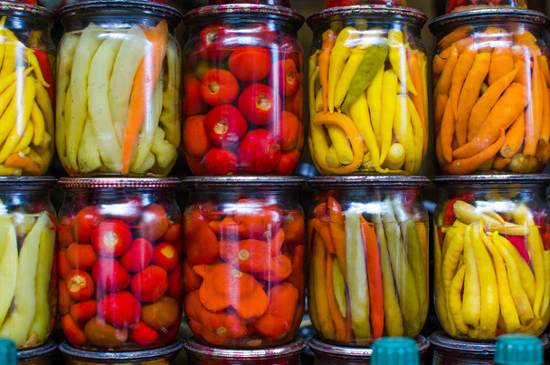 canned vegetables in cans for storage to eat in winter - Photo, Image