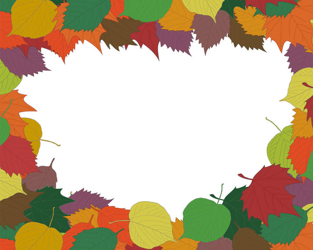 Outono quadro de fundo sazonal ou borda com mão colorida dr
 - Vetor, Imagem