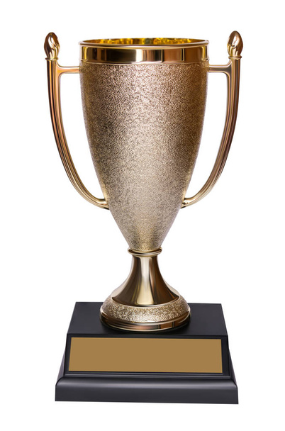 Cup winner is isolated on white background. Golden trophy - Valokuva, kuva