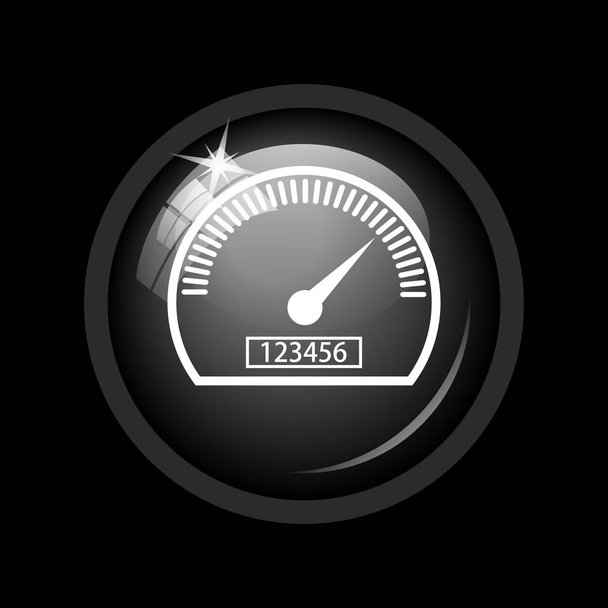 Speedometer icon. Internet button on black background. - Photo, Image