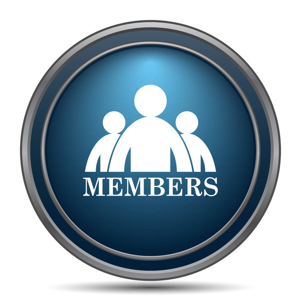 Icono de miembros. Botón de Internet sobre fondo blanco
 - Foto, imagen