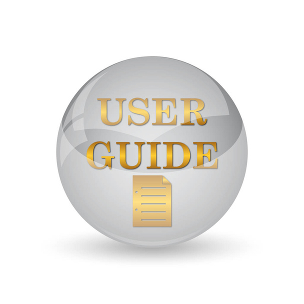Felhasználói útmutató ikon. Internet gomb fehér háttér. - Fotó, kép