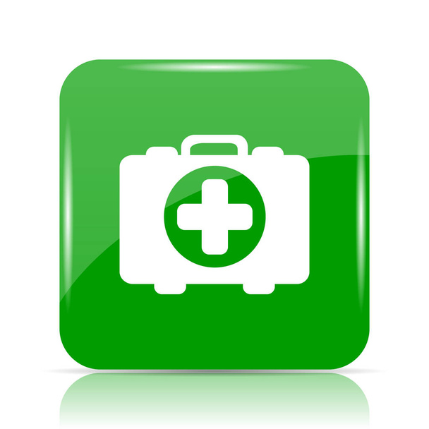 Orvosi táska ikonra. Internet gomb fehér háttér - Fotó, kép