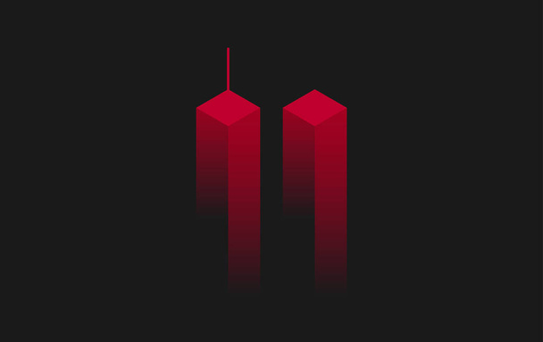 Иллюстрация ко Дню памяти жертв терактов 911. 11 сентября 2001 года, США, Национальный день памяти США абстрактный концептуальный фон
 - Вектор,изображение