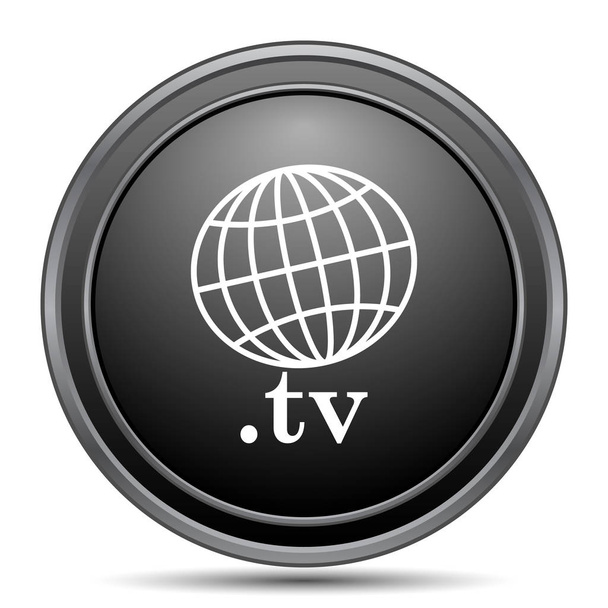 .tv icon, black website button on white background - Photo, Image