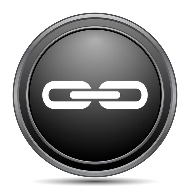 De knop van de website van koppeling pictogram, zwart op witte achtergrond - Foto, afbeelding