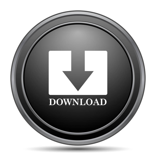 ícone de download, botão do site preto no fundo branco
 - Foto, Imagem
