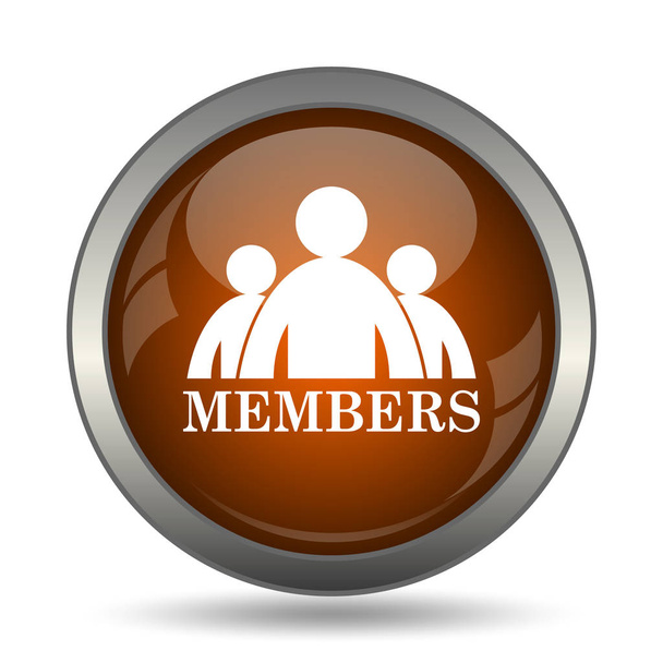 Members icon. Internet button on white background. - Photo, Image