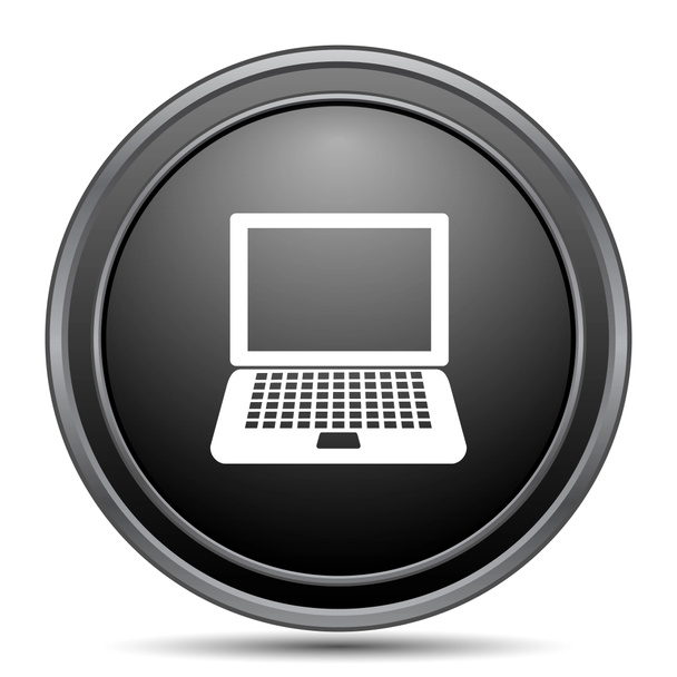 Icono del ordenador portátil, botón del sitio web negro sobre fondo blanco
 - Foto, Imagen
