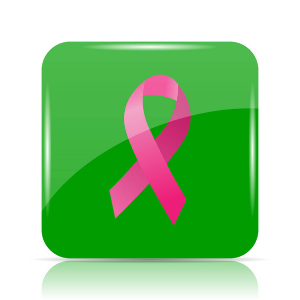 Breast cancer ribbon icon. Internet button on white background - Photo, Image