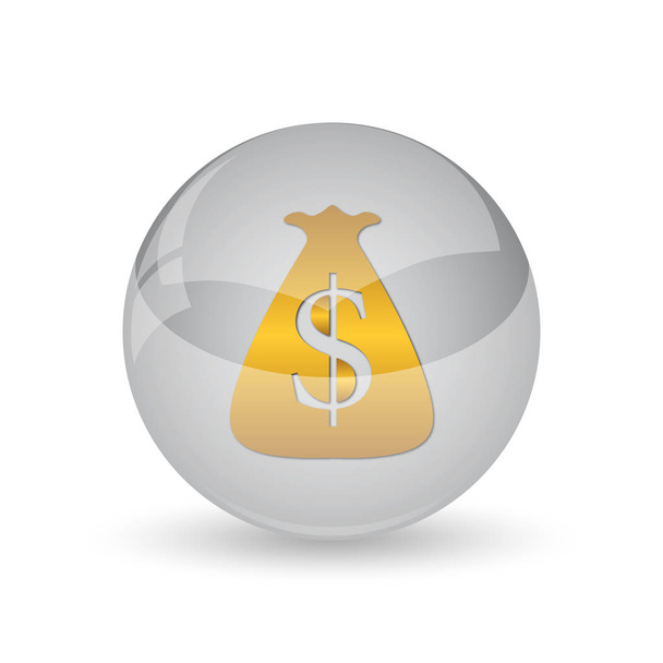 Dollar sack icon. Internet button on white background. - Photo, Image