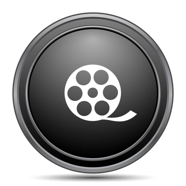 Video icon, black website button on white background - Photo, Image