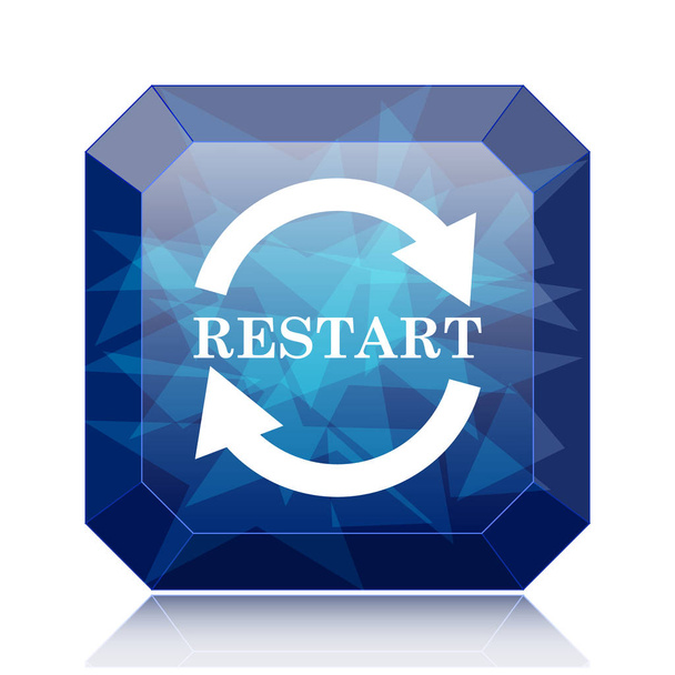 icône de redémarrage, bouton de site Web bleu sur fond blanc
 - Photo, image