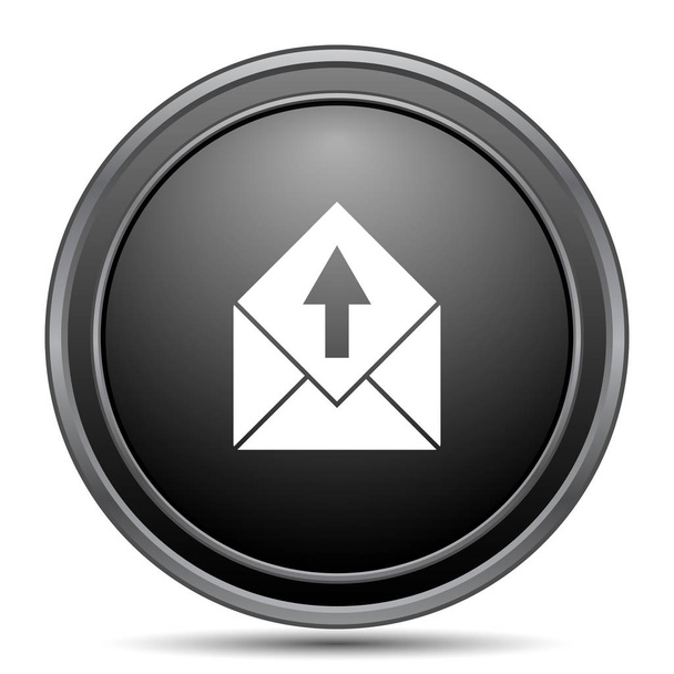 Send e-mail icon, black website button on white background - Photo, Image