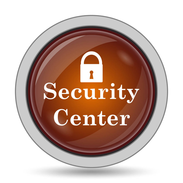 Security center icon, orange website button on white background - Photo, Image
