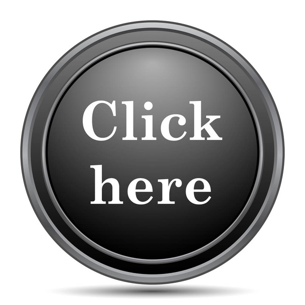 Click here icon, black website button on white background - Photo, Image
