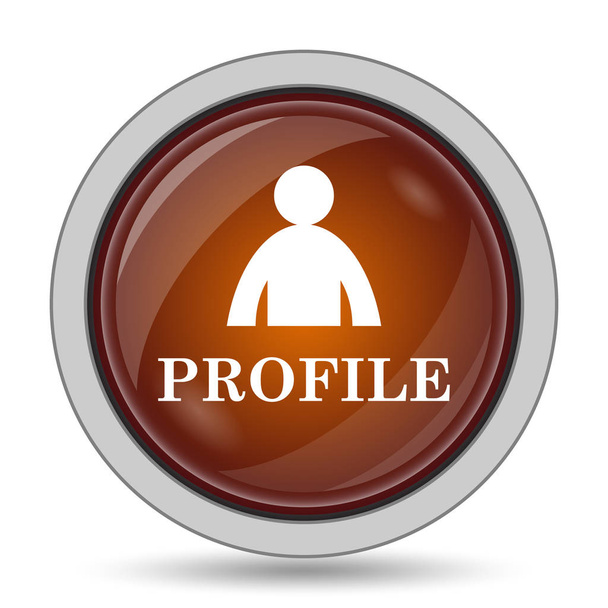 Profile icon, orange website button on white background - Photo, Image