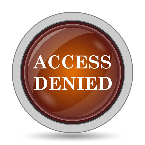 Acceso negado icono, botón naranja sitio web sobre fondo blanco
 - Foto, imagen
