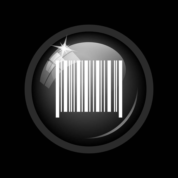 Barcode pictogram. Internet knop op zwarte achtergrond. - Foto, afbeelding