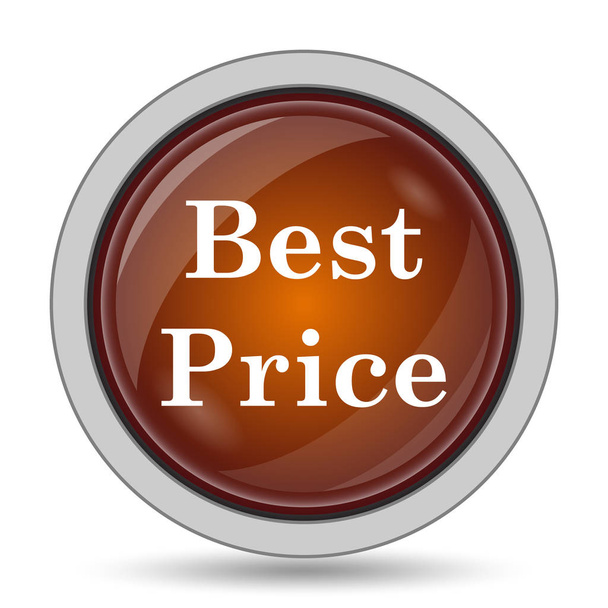Καλύτερη τιμή εικονίδιο, πορτοκαλί κουμπί ιστοσελίδα σε λευκό φόντο - Φωτογραφία, εικόνα