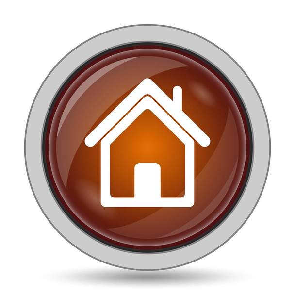 Home icon, orange website button on white background - Photo, Image
