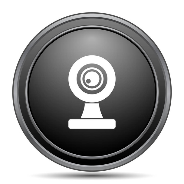 Kamerka internetowa ikona, czarny stronie przycisk na białym tle - Zdjęcie, obraz