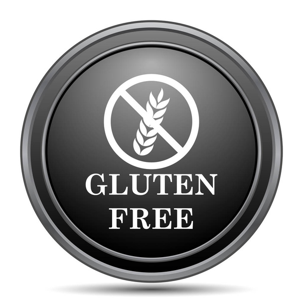 Icono sin gluten, botón del sitio web negro sobre fondo blanco
 - Foto, imagen