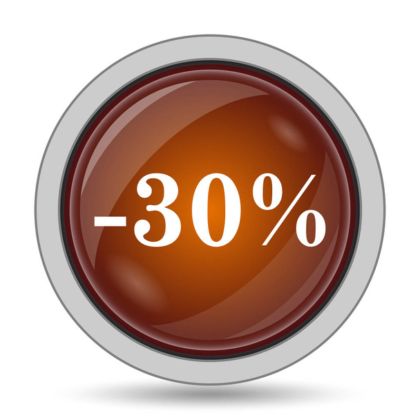 30 pour cent icône de réduction, bouton de site Web orange sur fond blanc
 - Photo, image