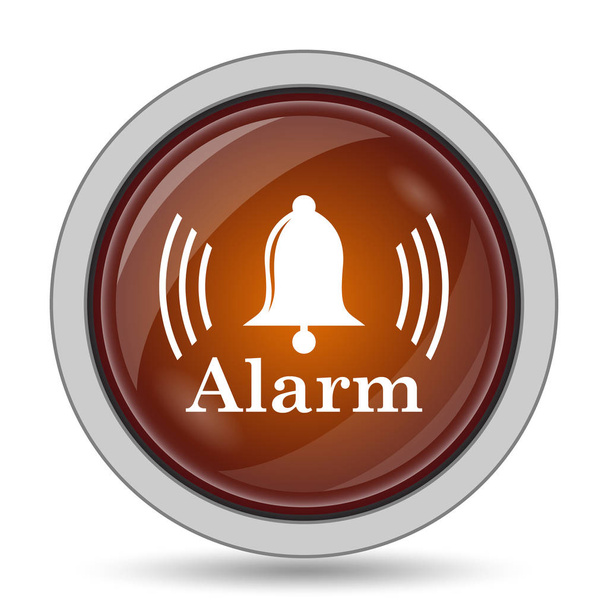 Alarm, oranžové stránky tlačítko na bílém pozadí - Fotografie, Obrázek