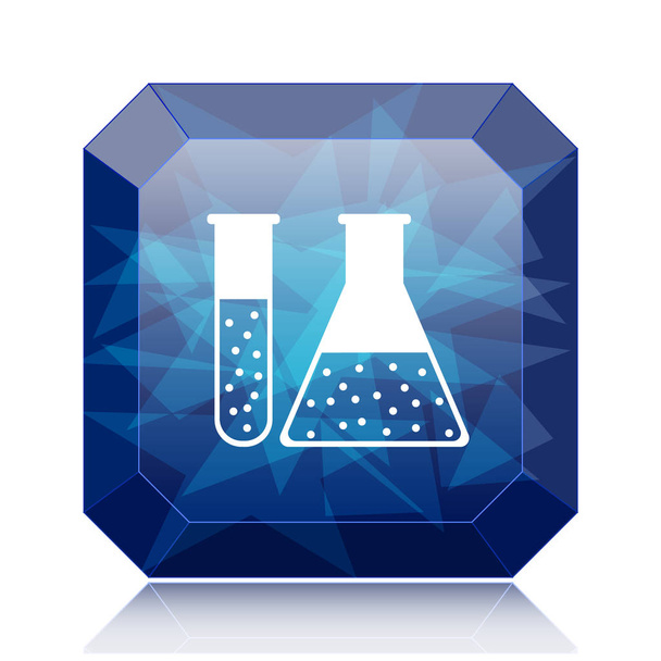 Chemistry set icon, blue website button on white background - Photo, Image