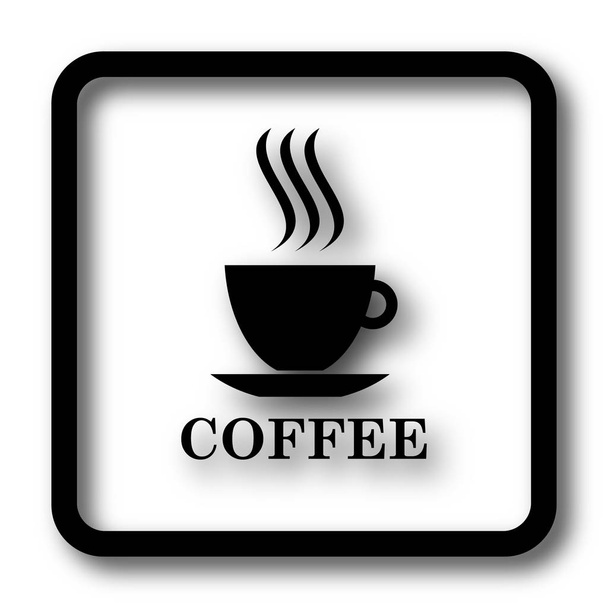 Icono de taza de café, botón del sitio web negro sobre fondo blanco
 - Foto, Imagen